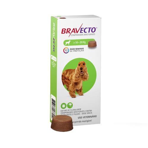 Antipulgas e Carrapatos MSD Bravecto para Cães de 10 a 20 Kg 