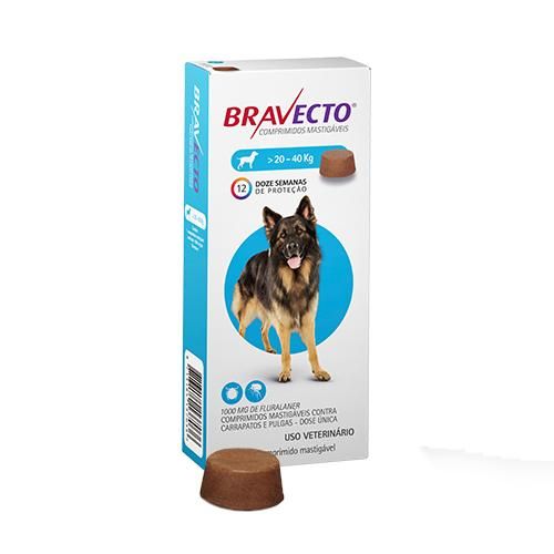Antipulgas e Carrapatos MSD Bravecto para Cães de 20 a 40 Kg 