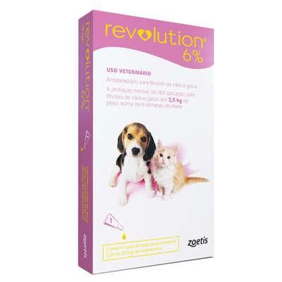 Antipulgas e Carrapatos Zoetis Revolution 6% para Cães e Gatos até 2,5 Kg - 15 mg