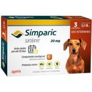 Antipulgas Simparic 20 mg para Cães de 5,1 a 10 Kg - Zoetis