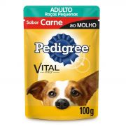 Ração Úmida Pedigree Sachê Carne ao Molho para Cães Adultos de Raças Pequenas - 100 g