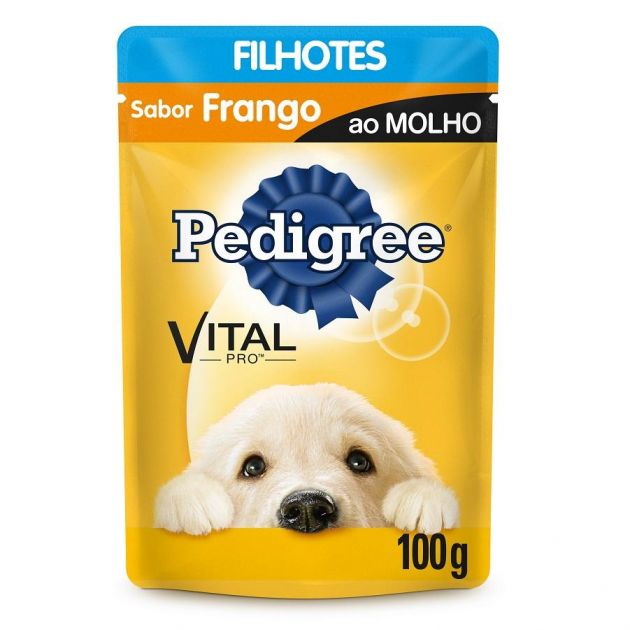 Ração Úmida Pedigree Sachê Frango ao Molho para Cães Filhotes - 100 g