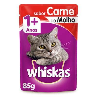 Ração Úmida Whiskas Sachê Carne ao Molho para Gatos Adultos - 85 g
