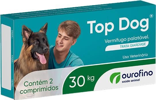 Vermifugo Ourofino Top Dog para Cães de até 30 Kg - 2 Comprimidos
